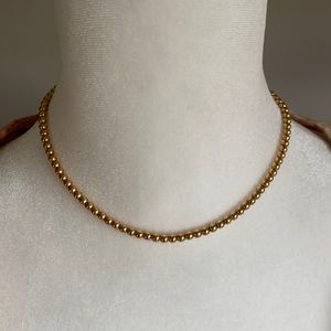 Gold Filled Ball Bead Beaded Choker necklace